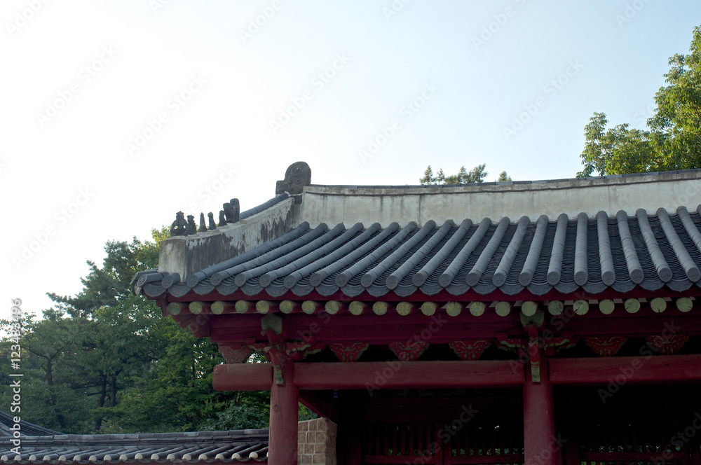 Palace in Seoul, South Korea in summer