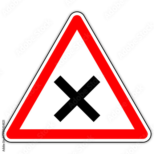 Panneau routier en France: priorité à droite