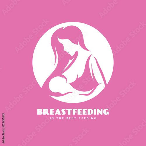 Breastfeeding is the best feeding minimalistic style poster. Vector vintage illustration.