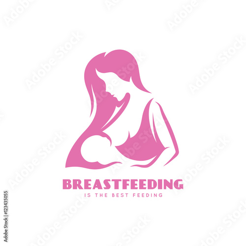 Breastfeeding is the best feeding minimalistic style poster. Vector vintage illustration.