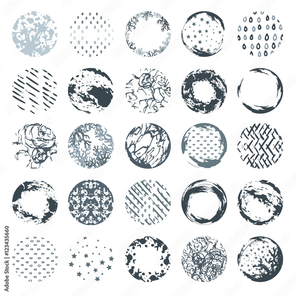 Set of different circular textures. Set of different circular textures.