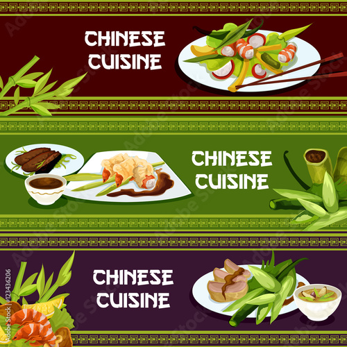 Chinese cuisine restaurant menu banners