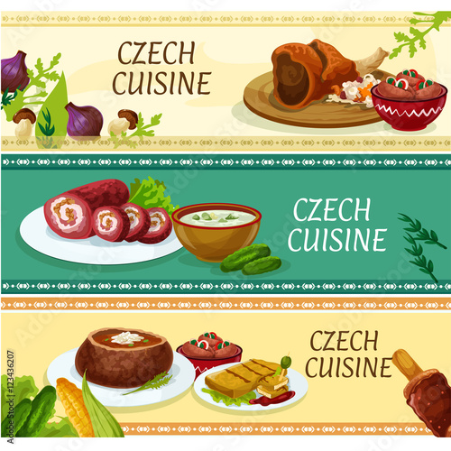 Czech cuisine restaurant menu banners design