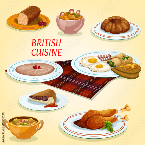 British cuisine dishes for breakfast and lunch