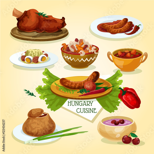 Hungarian cuisine signature dishes icon