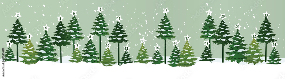 Obraz premium Advent calendar with Christmas tree