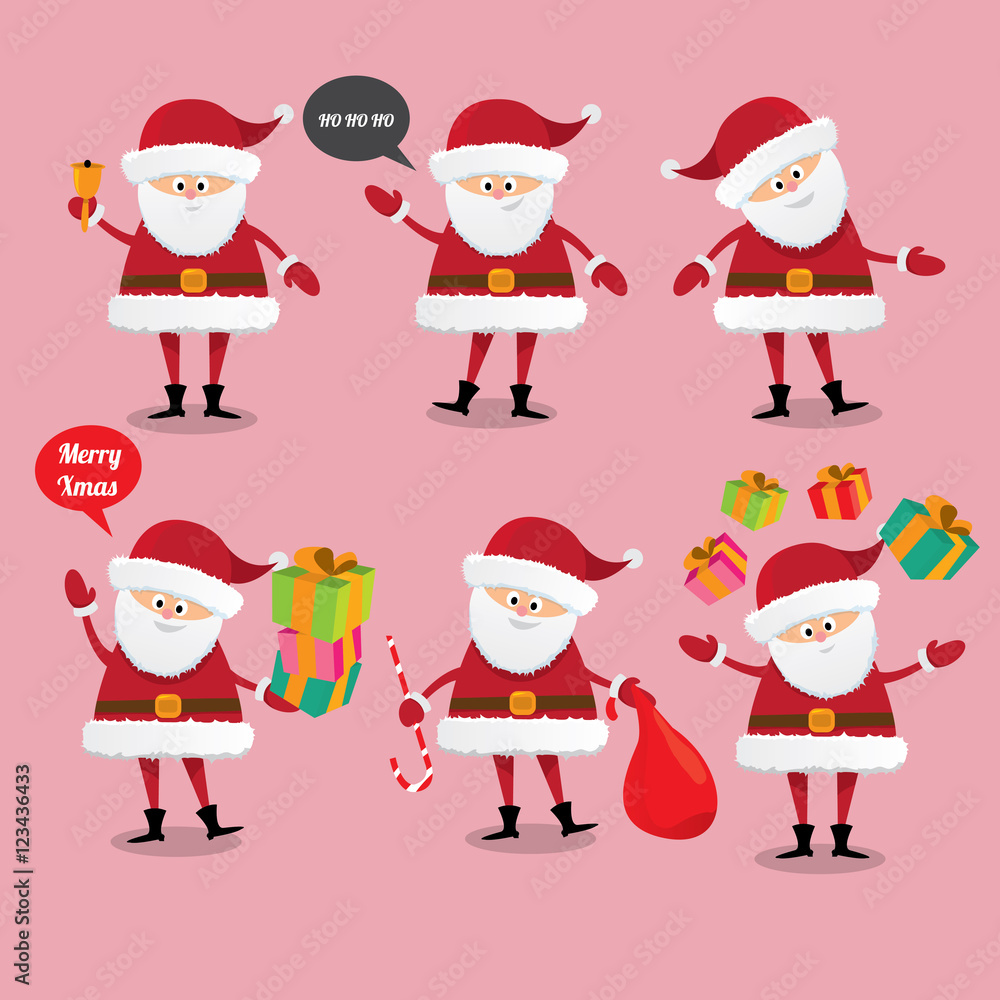 Santa Claus collection. vector illustration