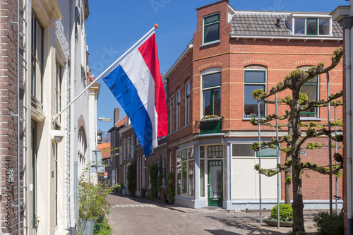 Dutch flag in a street