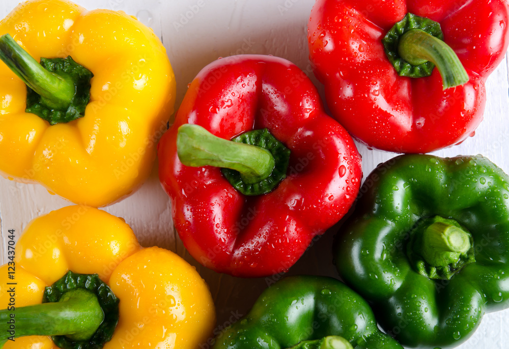 Bell pepper on wood background Bell pepper on wood background