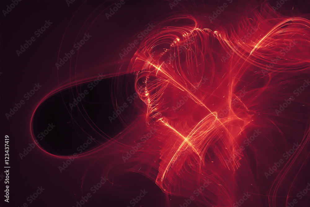 Fototapeta premium set 7 purple glow energy wave.