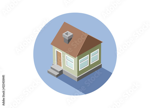 Vector illustration of a isometric home icon, house object, 3D flat design 