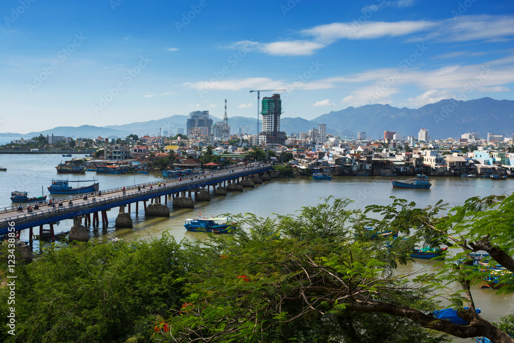 Cham towers. View of the river Kai and the city