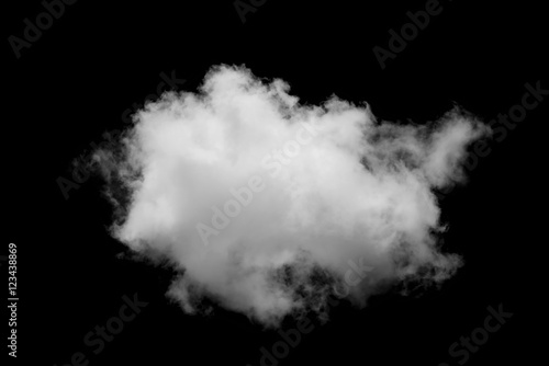 Single white cloud isolated on black background