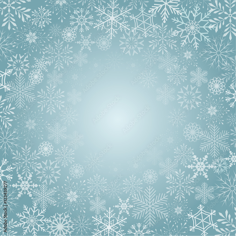 Winter Background with snowflake, vector