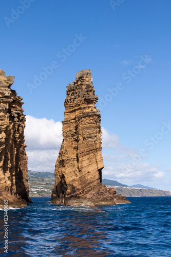 Rocky Coastline Cliffs of Ilheu da Vila near Sao Miguel, Azores, Portugal