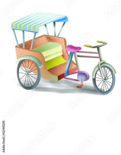 A colorful rickshaw