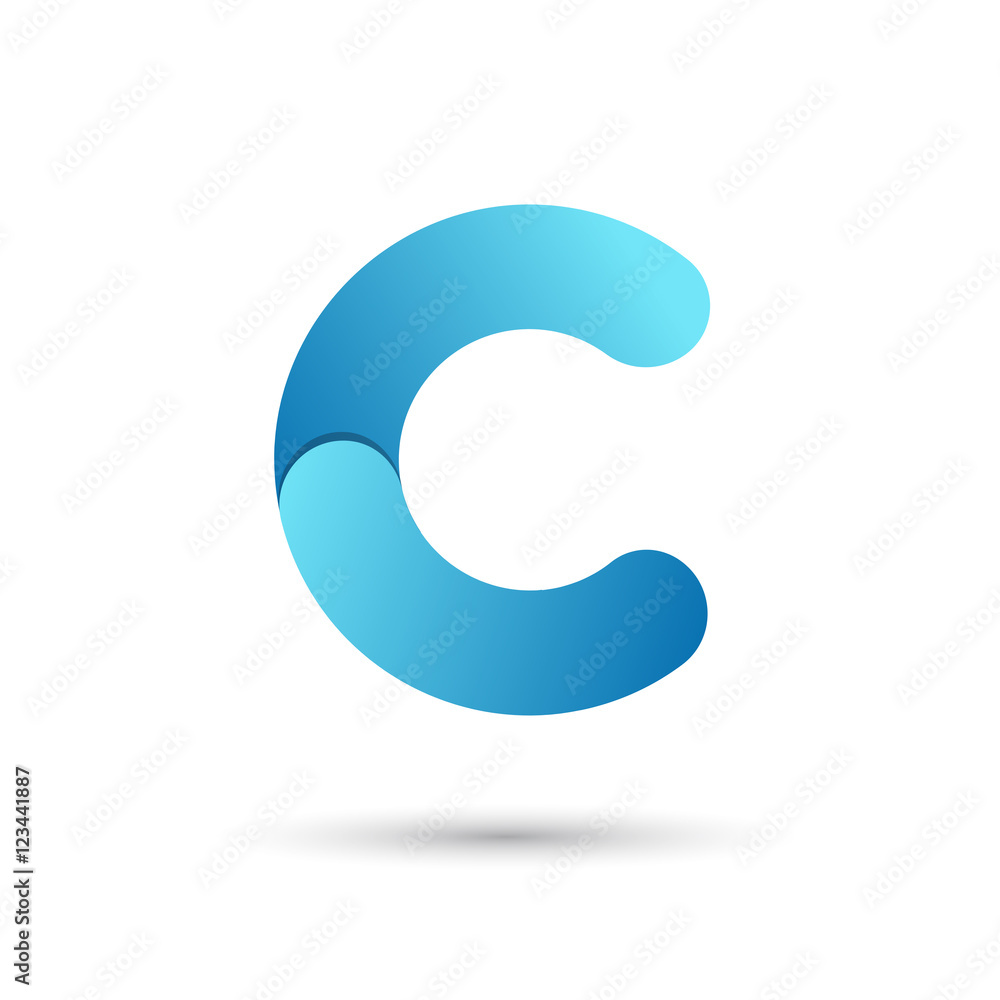 Letter c with blue color on white background Letter c with blue color on white background