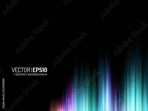 Abstract vector shiny background with glow colorful sound wave