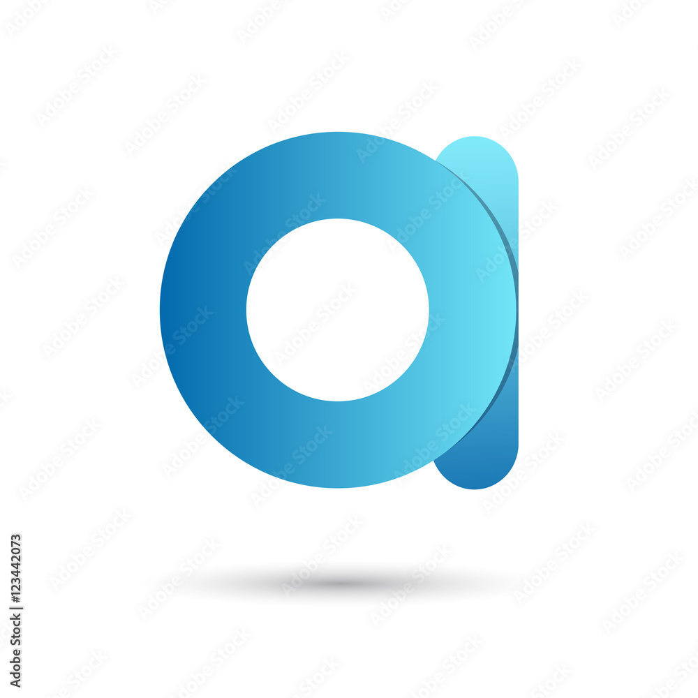 Letter a with blue color on white background Letter a with blue color on white background