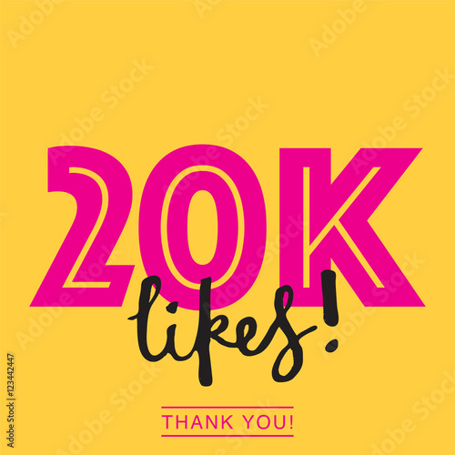 20000 likes social media thank you banner
