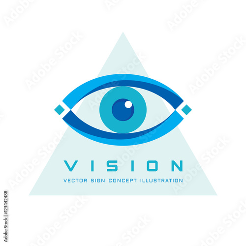 Vision - vector logo template concept illustration. Human eye abstract sign. Design element.