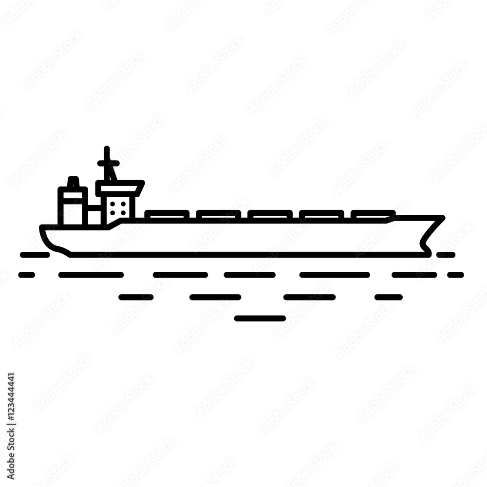 Φωτογραφία Flat linear dry cargo or bulk carrier ship illustration