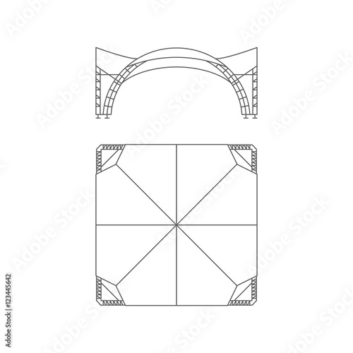 Event tent. Folding tent, wedding tent, canopy. Vector illustration.