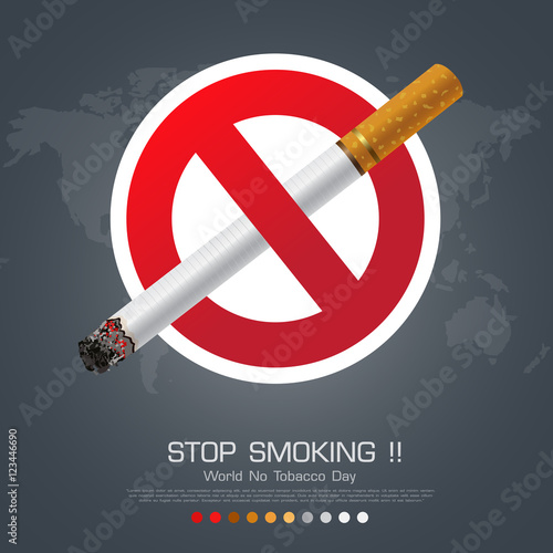 No smoking sign on Dark background for World No Smoking Day.