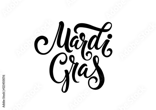 Mardi Gras Lettering with Swirl Elements