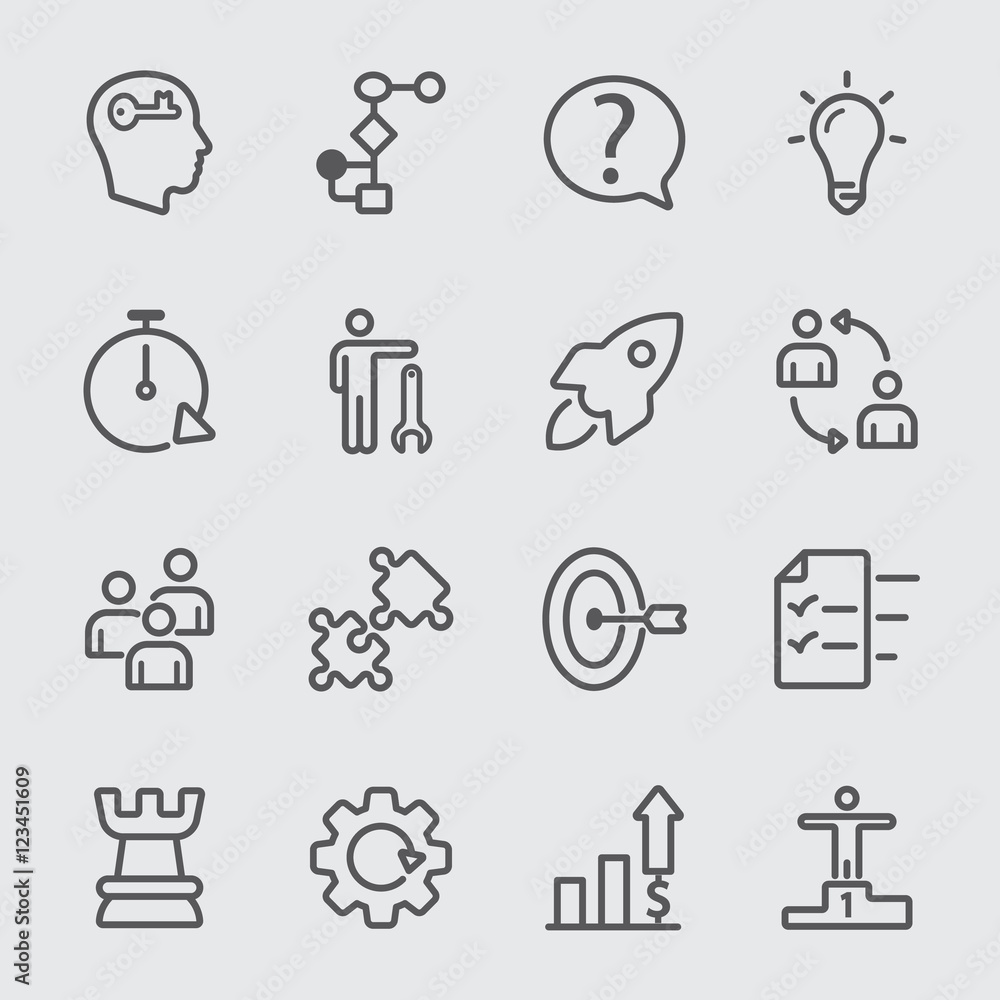 Business solution line icon