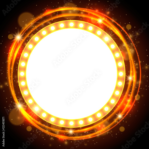Abstract shining retro light banner