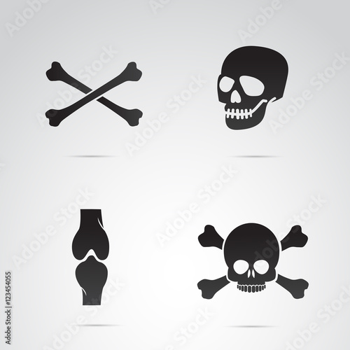 Skull and bones vector icon.