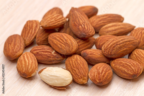 Almond nuts on the table