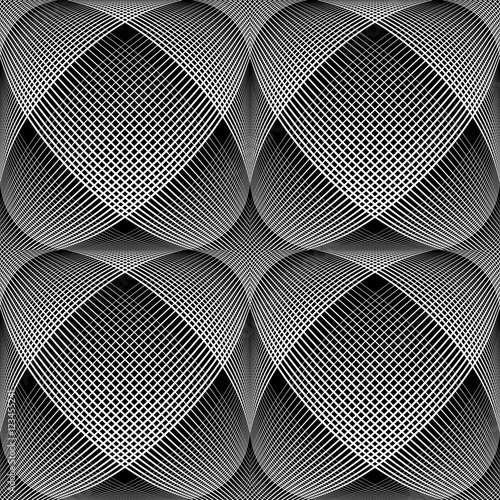 Seamless meshy op art pattern. 3D illusion.