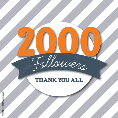 2000 followers social media thank you banner