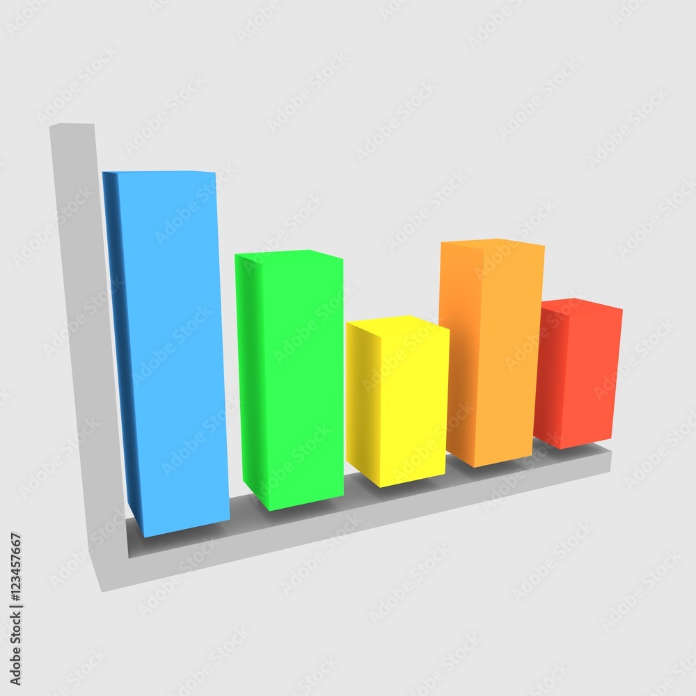 business graph concept 3d illustration business graph concept 3d illustration