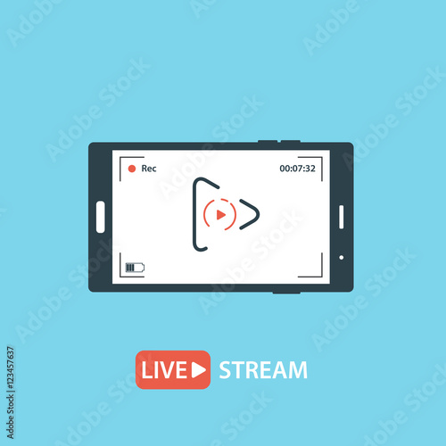 Video streaming on phone.Vector illustration