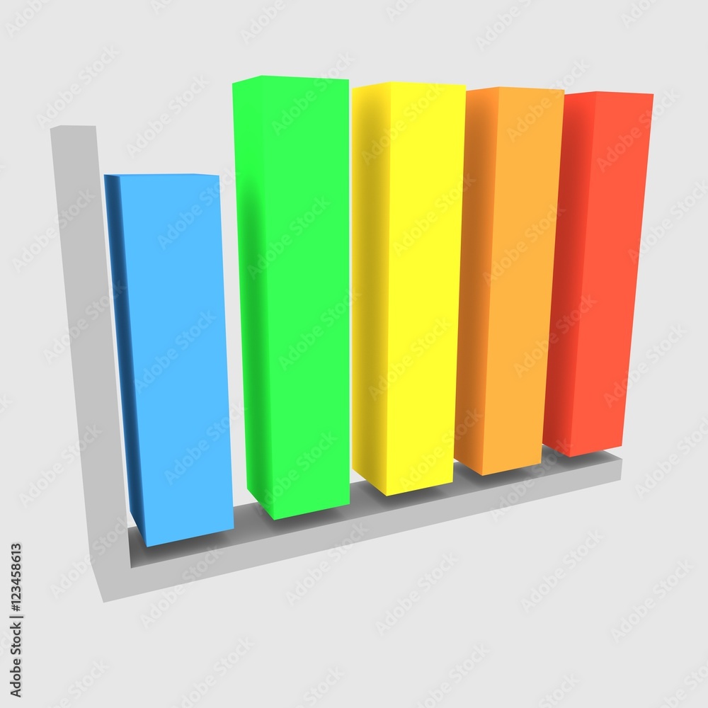 business graph concept 3d illustration business graph concept 3d illustration