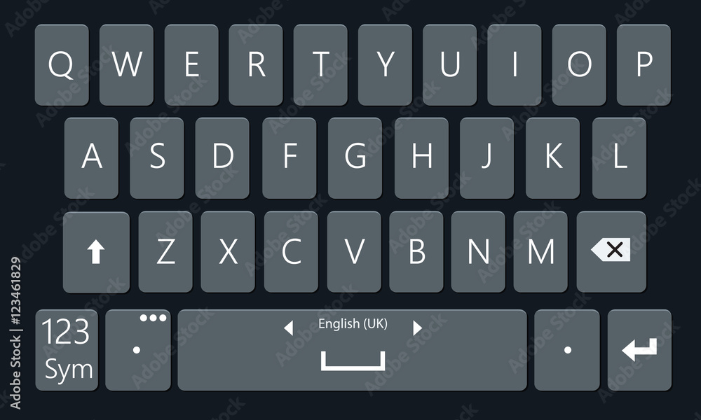 Smartphone keyboard, mobile phone keypad vector mockup. Smartphone keyboard, mobile phone keypad vector mockup.