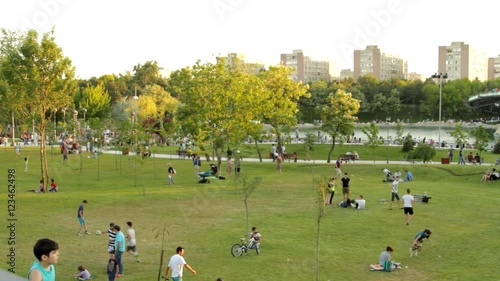 Crowded Park On A Summer Afternoon, Heat Wave, Family Time, People Having Fun