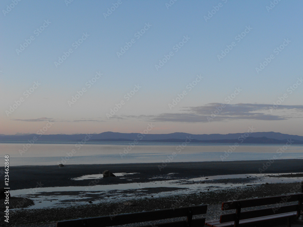 Vancouver Island Beach at Low Tide in Evening - Sunset and Beach Image Vancouver Island Beach at Low Tide in Evening - Sunset and Beach Image