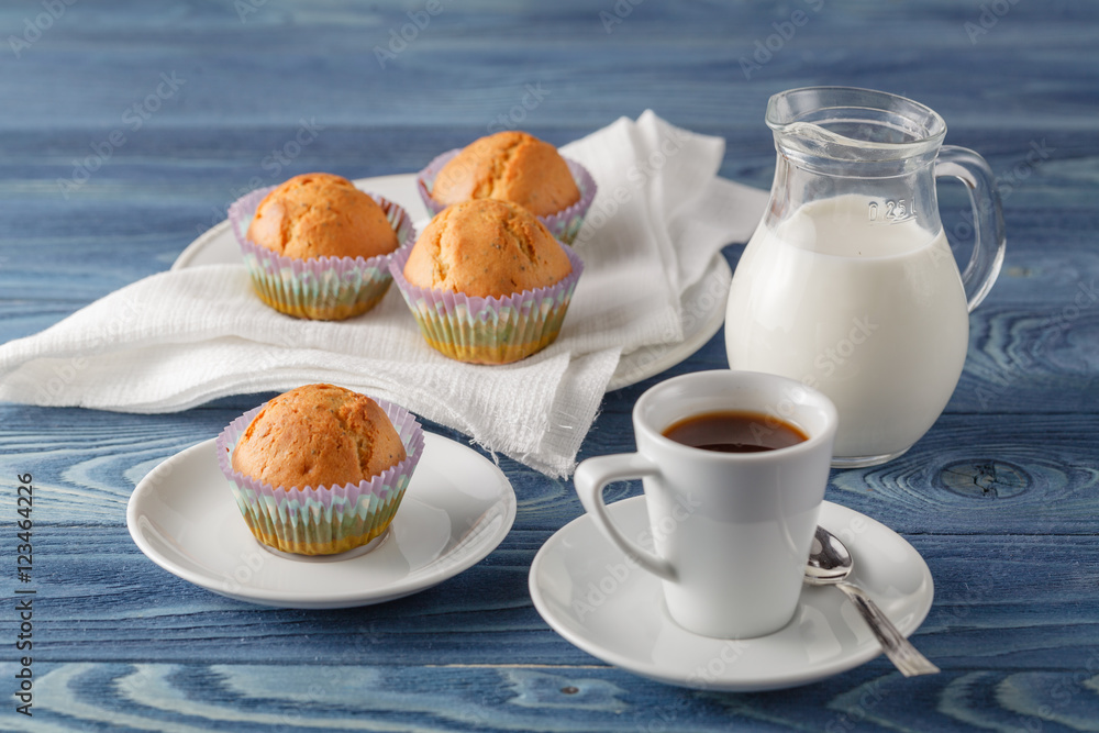 freshly baked muffins with chocolate drops freshly baked muffins with chocolate drops