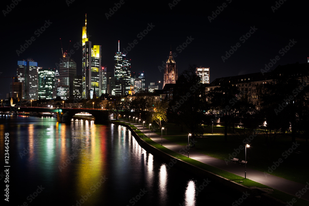 Night Cityscape of Frankfurt am Main, Germany