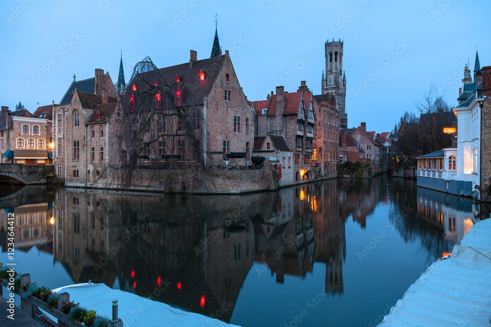 The view of Bruges from the Rozenhoedkaai The view of Bruges from the Rozenhoedkaai