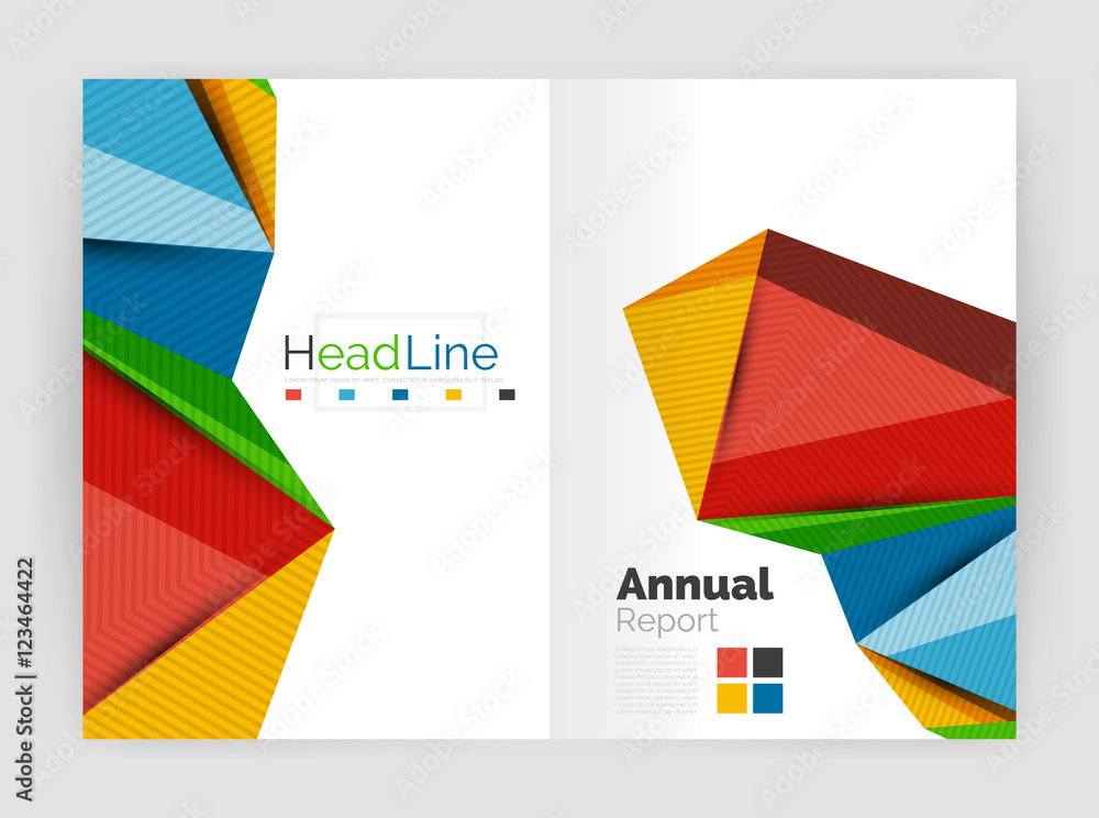 Low poly shapes design for business brochure template