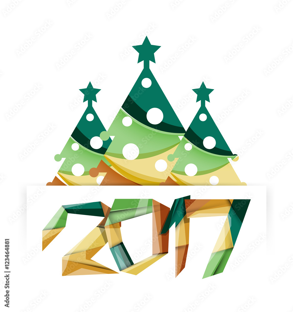 Christmas geometric banner, 2017 New Year Christmas geometric banner, 2017 New Year