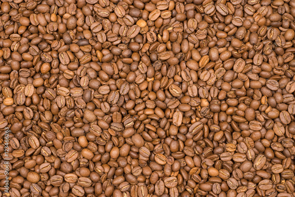 Close-up of roasted coffee beans background Close-up of roasted coffee beans background