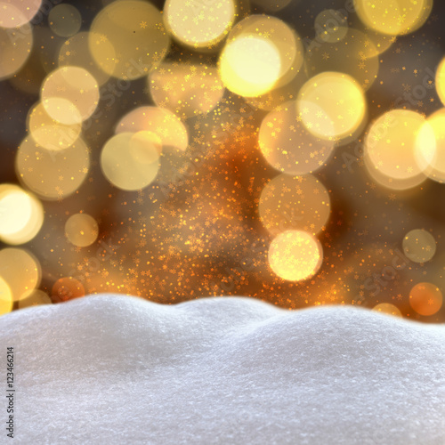 Photography Hintergrund in gold - Schnee - Winter - Weihnachten - Silvester