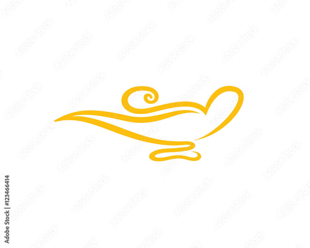 Fototapeta premium Magic Lamp and Wishes Logo