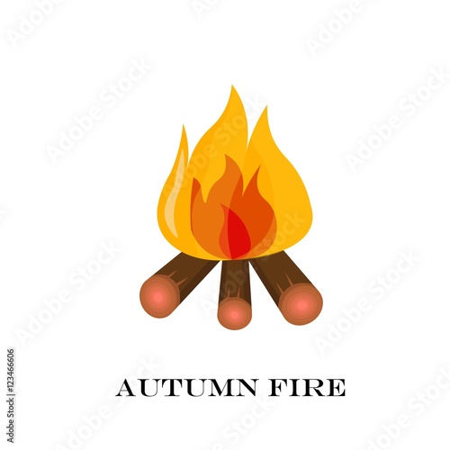 Red Fire icon isolated on background. Modern simple, flat blazing flame sign. Vector Illustration.